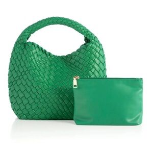 Shiraleah Vibrant Green Woven Shoulder Bag